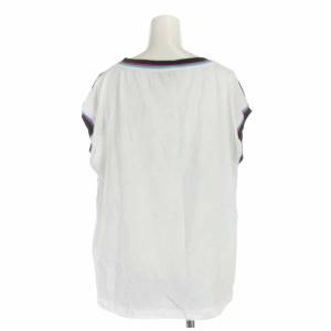 Emilio Pucci カットソー プルオーバー シルク コットン 切替 花柄 フレンチスリーブ S 黒 ブラック ピンク 白 ホワイト