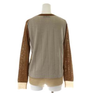 UNDERCOVER ニット カットソー 長袖 ウール 薄手 1 S 茶 ブラウン
