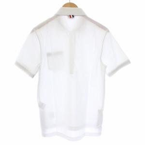 THOM BROWNE ポロシャツ トリコロール 半袖 1 S ホワイト ネイビー レッド
