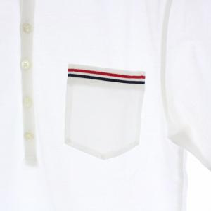 THOM BROWNE ポロシャツ トリコロール 半袖 1 S ホワイト ネイビー レッド
