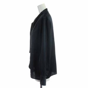 ANAYI ピンタックブラウス シャツ ボウタイ 長袖 38 ブラック