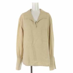 VALENTINO GARAVANI セットアップ 上下 カットソー スキッパー 長袖 タイトスカート ひざ丈 シルク ヴィンテージ 10 L ベージュ