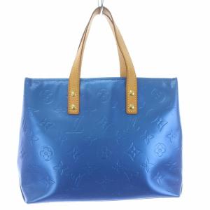 LOUIS VUITTON M91334 リードPM ヴェルニ ハンドバッグ レザー ノワゼット ブルー