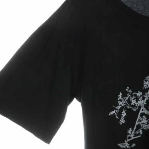 ANN DEMEULEMEESTER 18SS Tシャツ カットソー コットン プルオーバー 花柄 プリント 半袖 XS ブラック