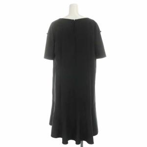 TO BE CHIC 19SS フレアワンピース ロング リボン 半袖 大きいサイズ 46 XXL 黒 ブラック