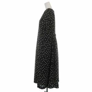 Leilian ストレートワンピース ロング ドット 13+ XL 黒