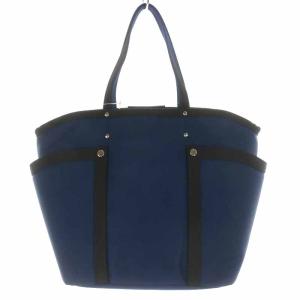 LANVIN en Bleu ジュール トートバッグ ハンドバッグ リボン パール バイカラー ブルー ブラック