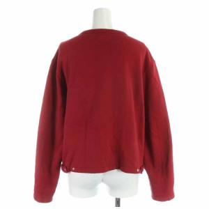 agnes b. カーディガンプレッション コットン 裏起毛 長袖 3 レッド