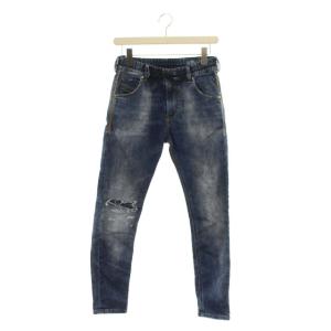 KRAILEY R-NE デニムパンツ ジョガーパンツ スキニー スリム ダメージ加工 ブルー