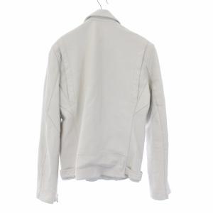 BALMAIN ダブルライダースジャケット 羊革 48 ライトグレー