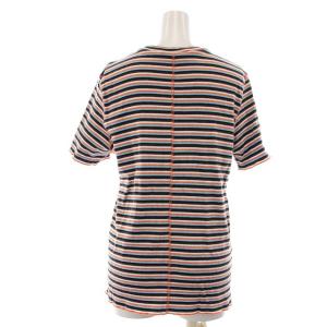 Shinzone カットソー ニット セーター 半袖 クルーネック ボーダー ストレッチ マルチカラー