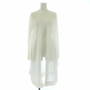 19年製 ロングカーディガン シアー 長袖 薄手 34 XS 白 ホワイト 6922260