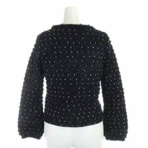 René カーディガン ショート丈 ウール ラメ 長袖 34 ブラック