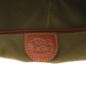 IL BISONTE ショルダーバッグ ハンドバッグ レザー キャンバス カーキ ブラウン