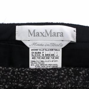 Max Mara ラップ風スカート タイトスカート ひざ丈 総柄 アルパカ混 44 ブラック