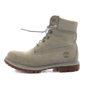 Timberland AF6IN PRAM GRAY EMBOSS ショートブーツ ワークブーツ レザー EU38 グレー