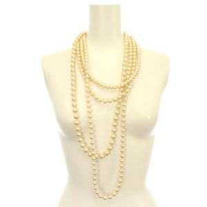 petite robe noire ネックレス コットンパール 4連 ロング ペンダント オフホワイト