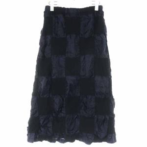 コムデギャルソン フレアスカート ロング パッチワーク ヴィンテージ 紺 ネイビー