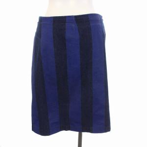 Tao AD2001 スカート ひざ丈 デニムストライプ コットン S ブルー