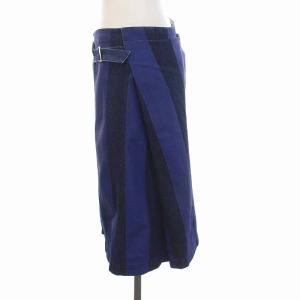 Tao AD2001 スカート ひざ丈 デニムストライプ コットン S ブルー