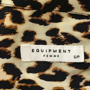 EQUIPMENT シャツ レオパード ヒョウ柄 シルク100% ブラウス 長袖 S ブラウン