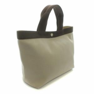 Hervé Chapelier 704GP ハンドバッグ コーテッドキャンバス L グレー