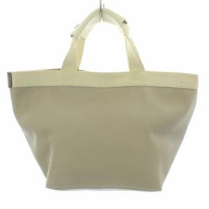 Hervé Chapelier 707GP トートバッグ ハンドバッグ 舟型 コーテッドキャンバス L グレー ホワイト