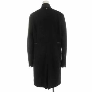 DIESEL スタンドカラーコート ロング ウール ジップアップ S 黒 ブラック