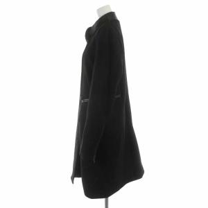 DIESEL スタンドカラーコート ロング ウール ジップアップ S 黒 ブラック