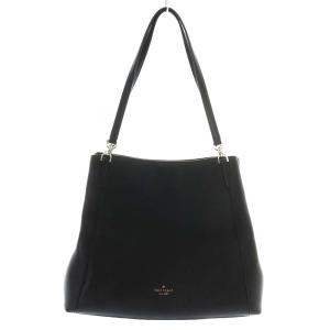 ラージ トリプル コンパートメント トートバッグ ハンドバッグ ショルダーバッグ レザー ブラック