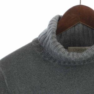 Cruciani ニット カットソー タートルネック ウール 長袖 44 グレー