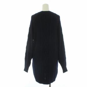 POLO RALPH LAUREN MERINO WOOL ケーブルニット セーター チュニック 長袖 ウール XS ネイビー