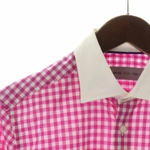 ETRO カジュアルシャツ コットン ギンガムチェック 長袖 38 ピンク ホワイト