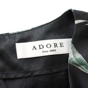 ADORE 17SS ワンピース フラワープリント 花柄 ノースリーブ ロング 38 ブラック