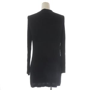 BLUE LABEL CRESTBRIDGE ロングカーディガン ニット 太リブ 長袖 深Vネック 38 ブラック