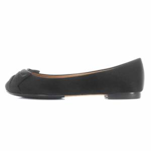 Salvatore Ferragamo PINKY 1cm パンプス ラウンドトゥ フラット ヴァラ リボン 6.5 24cm ブラック