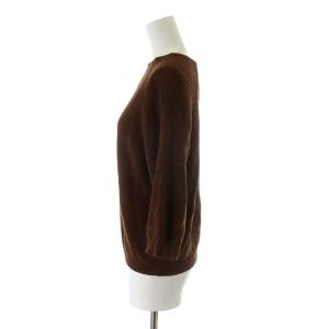 MARGARET HOWELL 17SS ニット カットソー コットン リネン混 麻混 7分袖 2 ブラウン