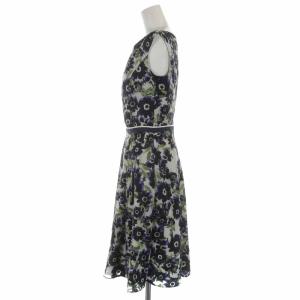 TOCCA フレアワンピース ひざ丈 花柄 ノースリーブ 0 マルチカラー