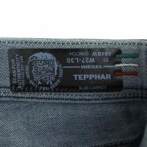 DIESEL D.N.A. TEPPHAR スリムキャロット デニムパンツ ボタンフライ USED加工 インディゴ