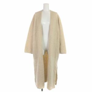 カシミヤ混ロングカーディガン ニット ウール 長袖 38 ベージュ