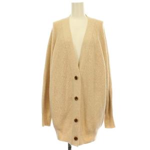 20AW ロング カーディガン ニット リブ F ベージュ