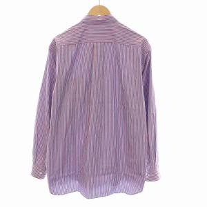 COMME des GARCONS SHIRT シャツ ヴィンテージ ニット切替 ストライプ 長袖 M ブルー レッド