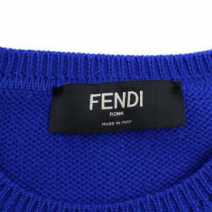 FENDI クルーネッニットク 50 青 白