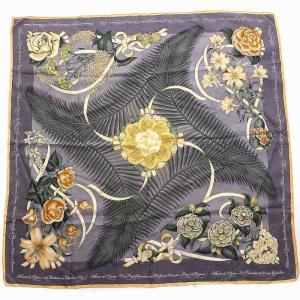 スカーフ カレ 90 Fleurs de L'Opera オペラの花 シルク グレー ベージュ