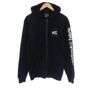 Back Channel ジップアップ パーカー スウェット 長袖 ワッペン プリント 裏起毛 M ブラック タグ付き