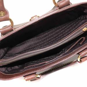 CELINE ブギーバッグ ハンドバッグ レザー マカダム ステッチ 茶 ブラウン