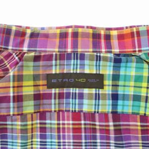ETRO シャツ スタンダードカラー 長袖 チェック柄 40 マルチカラー