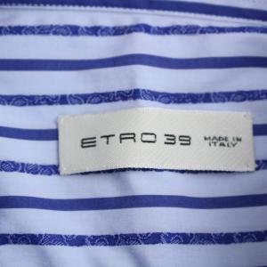 ETRO シャツ 長袖 ストライプ イタリア製 39 ブルー