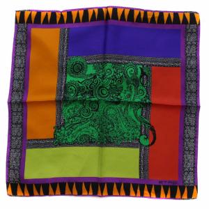 スカーフ 総柄 シルク イタリア製 マルチカラー