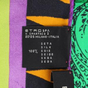 ETRO スカーフ 総柄 シルク イタリア製 マルチカラー